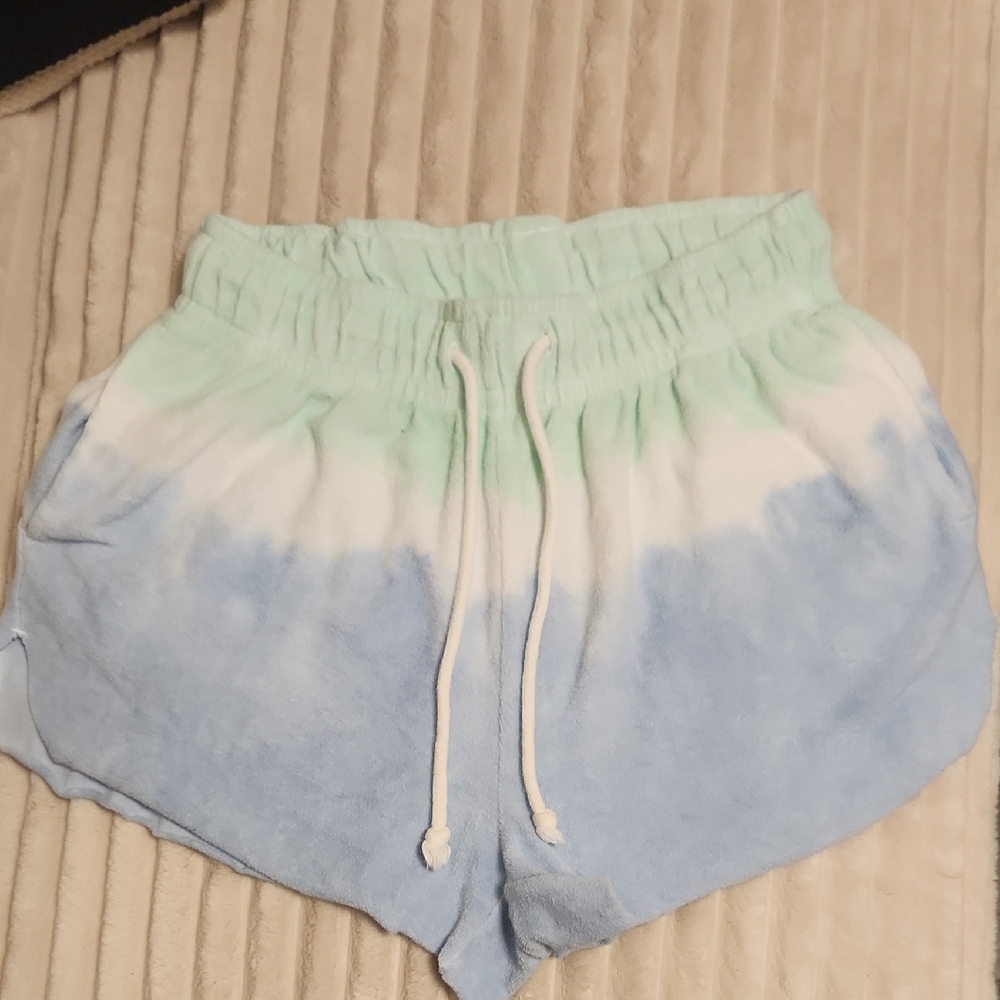 Mint and Blue Tie-Dye Women's Shorts